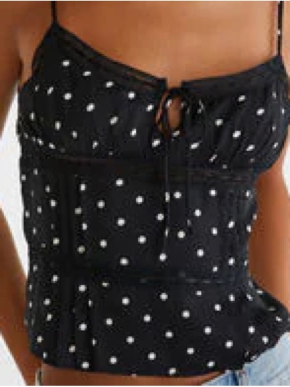 Black and White Lace polka dot tank - aeropostale